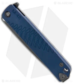 Medford M-48 Hybrid Flipper Knife Titanium/Blue Aluminum (3.9" Black PVD) -Elite Folds Medford M 48 Blue Hybrid Flipper PVD BHQ 131620 jr spine