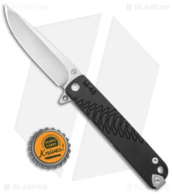 Medford M-48 Hybrid Frame Lock Knife Ti/Black Aluminum (3.9" Satin) -Elite Folds Medford M 48 FL Black SW BHQ 142566 jr bottlecap
