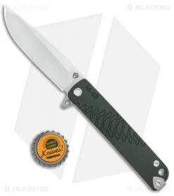 Medford M-48 Green Hybrid Frame Lock Knife Ti/Green Aluminum (3.9" Satin) -Elite Folds Medford M48 Green Hybrid Flipper SW BHQ 131616 jr bottlecap