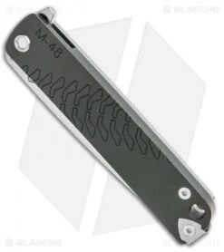 Medford M-48 Green Hybrid Frame Lock Knife Ti/Green Aluminum (3.9" Satin) -Elite Folds Medford M48 Green Hybrid Flipper SW BHQ 131616 jr spine