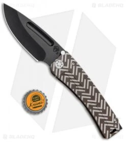 Medford Marauder-H Frame Lock Knife Chevron Bronze Ti (3.75" Black 3V) MKT -Elite Folds Medford Marauder H FL Chevron Bronze Ano Black 3V MK453PD 36A2 BHQ 87400 jr bottlecap