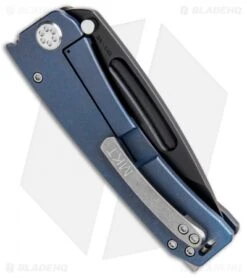 Medford Marauder-H Knife Polished Flame/Blue Ti (3.75" Black 3V) MKT -Elite Folds Medford Marauder H FL Polished Flame Ti Blue Ano Black 3V MK453PD 03A2 BHQ 87403 jr side