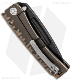 Medford Marauder-H Frame Lock Knife Sculpted Bronze Titanium (4.25" Black) MKT -Elite Folds Medford Marauder H FL Sculpted Bronze Ti Black MK045SPD 36A1 BHQ 87943 jr side