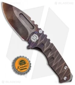 Medford Custom Micro Praetorian T Frame Lock Knife Flamed Ti (2.875" Vulcan) MKT -Elite Folds Medford Micro Praetorian Lightning Ti Anodized Vulcan BHQ 92424 jr bottlecap