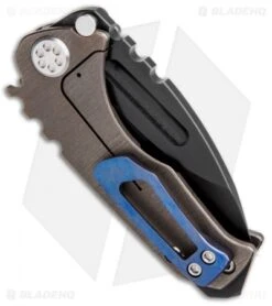 Medford Micro Praetorian T Custom Bronze "M" Logo Ti (2.875" Black 3V) MKT -Elite Folds Medford Micro Praetorian T Knife M Logo Bronze Ano Black 3V MK083PD 36A1 BHQ 87383 jr side