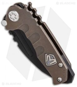 Medford Micro Praetorian T Custom Bronze "M" Logo Ti (2.875" Black 3V) MKT -Elite Folds Medford Micro Praetorian T Knife M Logo Bronze Ano Black 3V MK083PD 36A1 BHQ 87383 jr spine