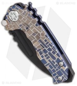 Medford Micro Praetorian T Custom Mosaic Blue Ti (2.875" Black 3V) MKT -Elite Folds Medford Micro Praetorian T Knife Mosaic Engraving Blue Ano Black 3V MK083PD 37A2 BHQ 87387 jr spine