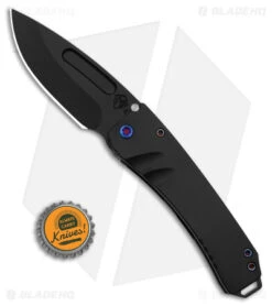 Medford Midi Marauder Frame Lock Knife Black Ti (3.625" PVD) Flamed Hardware -Elite Folds Medford Midi Marauder FLK Black Ti 3in PVD Flamed hardware BHQ 178185 td size
