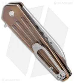 Medford Nosferatu Sheepsfoot Flipper Knife Bronze Anodized Titanium (3.5" Satin) -Elite Folds Medford Nosferatu Auto Bronze Ti Wharncliffe Tumbled BHQ 134764 jr side