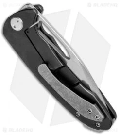 Medford On Belay Frame Lock Knife Black PVD Ti (4.125" Stonewash) MKT -Elite Folds Medford On Belay FL Black PVD Ti SW MK38DT 30PV BHQ 75022 jr side