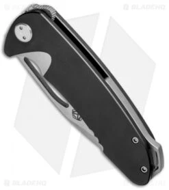 Medford On Belay Frame Lock Knife Black PVD Ti (4.125" Stonewash) MKT -Elite Folds Medford On Belay FL Black PVD Ti SW MK38DT 30PV BHQ 75022 jr spine