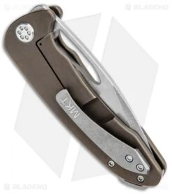 Medford On Belay Frame Lock Knife Bronze Ti (4.125" Stonewash) MKT -Elite Folds Medford On Belay FL Bronze Ti SW MK38DT 02AN BHQ 68453 jr side