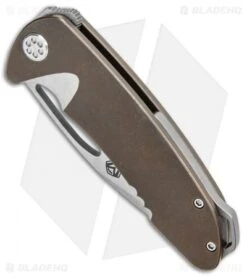 Medford On Belay Frame Lock Knife Bronze Ti (4.125" Stonewash) MKT -Elite Folds Medford On Belay FL Bronze Ti SW MK38DT 02AN BHQ 68453 jr spine