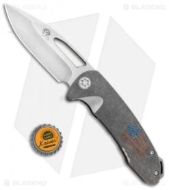 Medford On Belay Frame Lock Knife Tumbled American Flag Ti (4.125" Satin) MKT -Elite Folds Medford On Belay FL Tumbled American Flag Ti Satin MK038DSTQ 01TM SSCS BN BHQ 84526 jr bottlecap