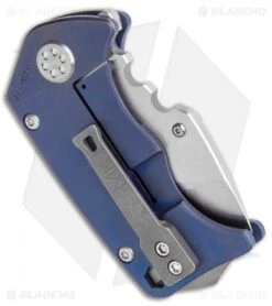Medford Panzer Tanto Frame Lock Knife Blue Ano (2.5" Tumbled) MKT -Elite Folds Medford Panzer Tanto FL Blue Ano Tumbled BHQ 76713 jr side