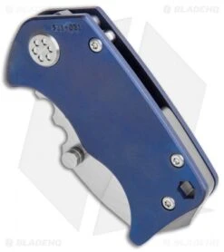Medford Panzer Tanto Frame Lock Knife Blue Ano (2.5" Tumbled) MKT -Elite Folds Medford Panzer Tanto FL Blue Ano Tumbled BHQ 76713 jr spine