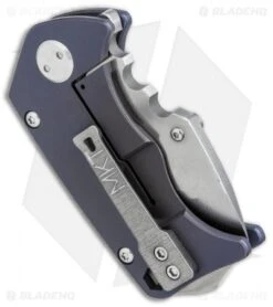 Medford Panzer Tanto Frame Lock Knife Sculpted Blue Ano (2.5" Tumbled) MKT -Elite Folds Medford Panzer Tanto sculpted blue ano tumbled BHQ 76703 er side