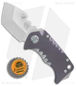 Medford Panzer Tanto Frame Lock Knife Dbl. Sculpted Blue Ano (2.5" Tumbled) MKT -Elite Folds Medford Panzer Tanto sculpted purple ano tumbled BHQ 76712 er bottlecap