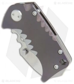 Medford Panzer Tanto Frame Lock Knife Dbl. Sculpted Blue Ano (2.5" Tumbled) MKT -Elite Folds Medford Panzer Tanto sculpted purple ano tumbled BHQ 76712 er spine