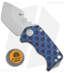 Medford Panzer Tanto Frame Lock Knife Blue Ano Geo Pattern (2.5" Tumbled) MKT -Elite Folds Medford Panzer tanto blue ano geo pattern tumbled BHQ 76706 er bottlecap