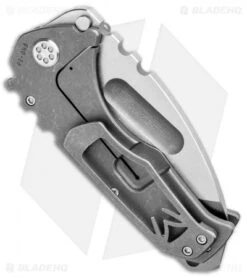 Medford Praetorian Frame Lock Knife Tumbled Ti (3.75" Stonewash) MKT -Elite Folds Medford Praetorian FL Tumbled Ti SW MK013STT 01TM BHQ 97373 jr side