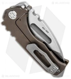 Medford Custom Praetorian Genesis Knife Bronzed Ti (3.3" Stonewash) MKT -Elite Folds Medford Praetorian Genesis DP FL Bronzed Ti SW MK202DTD 36A1 BHQ 97374 jr side