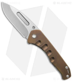 Medford Praetorian Slim Drop Point Frame Lock Knife Bronze Ti (3.3" Tumbled)