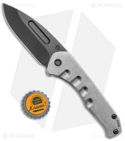 Medford Praetorian Slim Frame Lock Tumbled Titanium Drop Point (3.25" Black) -Elite Folds Medford Praetorian Slim DP Ti DLC BHQ 121308 jr bottlecap