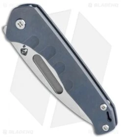 Medford Praetorian Slim Frame Lock Knife Blue Ano Drop Point (3.3" Satin) -Elite Folds Medford Praetorian Slim FL Blue Ti DP Satin BHQ 112504 jr spine