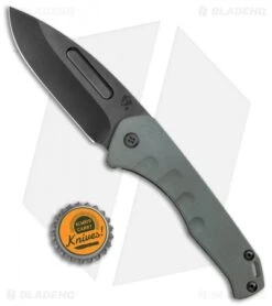 Medford Praetorian Slim Frame Lock Bead Blasted Drop Point (3.3" Black PVD) -Elite Folds Medford Praetorian Slim FL Matte Green BB DP Black BHQ 119614 jr bottlecap