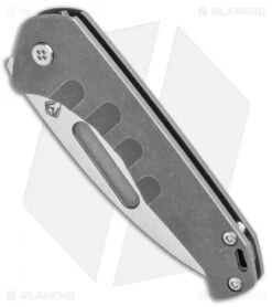 Medford Praetorian Slim Frame Lock Knife Tumbled Drop Point (3.3" Tumbled) -Elite Folds Medford Praetorian Slim FL Tumbled DP Tumbled BHQ 112507 jr spine