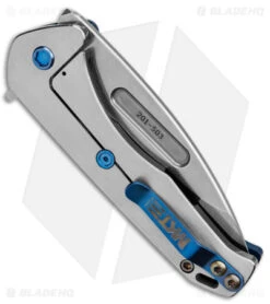 Medford Praetorian Swift FL Flipper Frame Lock Knife Blue Aluminum (3.3" Tumble) -Elite Folds Medford Praetorian Swift FL Flipper Blue Aluminum DP Tumbled BHQ 145586 jr side