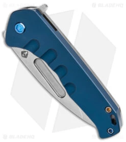Medford Praetorian Swift FL Flipper Frame Lock Knife Blue Aluminum (3.3" Tumble) -Elite Folds Medford Praetorian Swift FL Flipper Blue Aluminum DP Tumbled BHQ 145586 jr spine