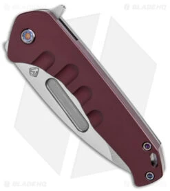Medford Praetorian Swift FL Flipper Frame Lock Knife Red Aluminum (3.3" Tumbled) -Elite Folds Medford Praetorian Swift FL Flipper Red Aluminum DP Tumbled BHQ 145559 jr spine