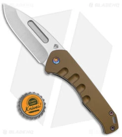 Medford Praetorian Swift FL Frame Lock Knife Yellow Aluminum (3.3" Tumbled) -Elite Folds Medford Praetorian Swift FL Yellow Aluminum DP Tumbled BHQ 145592 jr bottlecap