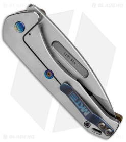 Medford Praetorian Swift FL Frame Lock Knife Yellow Aluminum (3.3" Tumbled) -Elite Folds Medford Praetorian Swift FL Yellow Aluminum DP Tumbled BHQ 145592 jr side