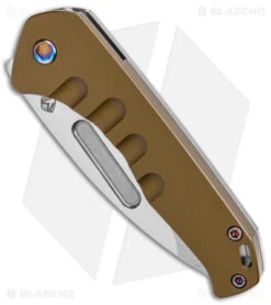 Medford Praetorian Swift FL Frame Lock Knife Yellow Aluminum (3.3" Tumbled) -Elite Folds Medford Praetorian Swift FL Yellow Aluminum DP Tumbled BHQ 145592 jr spine