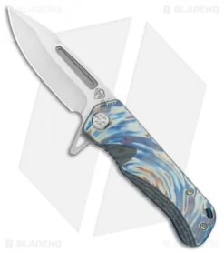 Medford Proxima Frame Lock Flipper Blue Flamed/Flamed Ti (3.875" Tumbled)