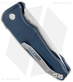 Medford Smooth Criminal Plunge Lock Flipper Knife Blue (3" Tumbled) -Elite Folds Medford Smooth Criminal Plunge Lock Blue Tumbled BHQ 99138 jr side 1