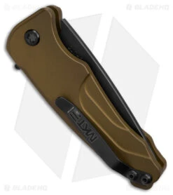 Medford Smooth Criminal Plunge Lock Flipper Knife Yellow (3" Black PVD) -Elite Folds Medford Smooth Criminal Plunge Lock Flipper Knife Yellow 3in Black PVD BHQ 112396 td side