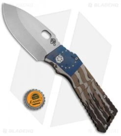 Medford Custom TFF-1 Frame Lock Knife Vintage Flag Bronze Ti (4" Stonewash) MKT -Elite Folds Medford TFF 1 FL Vintage Flag Bronze Ano Ti SW MK14DZ ZZZZ jr bottlecap