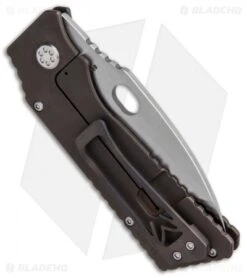 Medford Custom TFF-1 Frame Lock Knife Vintage Flag Bronze Ti (4" Stonewash) MKT -Elite Folds Medford TFF 1 FL Vintage Flag Bronze Ano Ti SW MK14DZ ZZZZ jr side