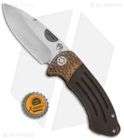 Medford Custom Theseus Frame Lock Knife Bronze Sculpt (3.6" Satin) MKT -Elite Folds Medford Theseus FL Ano Bronze Tumbled BHQ 86773 jr bottlecap