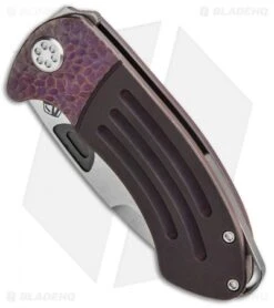 Medford Custom Theseus Frame Lock Knife Violet Fade Sculpt (3.6" Satin) MKT -Elite Folds Medford Theseus FL Ano Fade SPC Tumbled BHQ 86771 jr spine