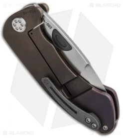 Medford Custom Theseus Frame Lock Knife Bronze Fade Sculpt (3.6" Satin) MKT -Elite Folds Medford Theseus FL Ano Fade SPC Tumbled BHQ 86772 jr side