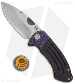 Medford Custom Theseus Frame Lock Knife Violet Sculpt (3.6" Satin) MKT -Elite Folds Medford Theseus FL Ano Violet Tumbled BHQ 86770 jr bottlecap