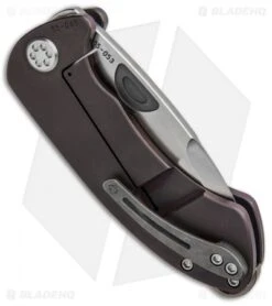 Medford Custom Theseus Frame Lock Knife Violet Sculpt (3.6" Satin) MKT -Elite Folds Medford Theseus FL Ano Violet Tumbled BHQ 86770 jr side