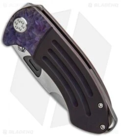 Medford Custom Theseus Frame Lock Knife Violet Sculpt (3.6" Satin) MKT -Elite Folds Medford Theseus FL Ano Violet Tumbled BHQ 86770 jr spine