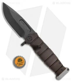 Medford USMC FF Frame Lock Knife Flipper PVD Titanium Handle (4" Black PVD) MKT -Elite Folds Medford USMC FF FL PVD Ti Handle Black PVD MK204SPQ 30PV BHQ 100314 jr bottlecap