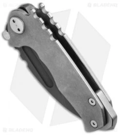 Medford Micro Praetorian T Knife Tumbled Titanium (2.875" Black) MKT -Elite Folds Medford mk08dxd 01tm bottom cm